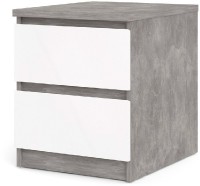 Noční stolek Simplicity 230 beton/bílý lesk