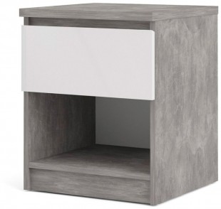 Noční stolek Simplicity 238 beton/bílý lesk