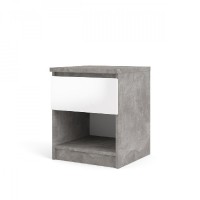 Noční stolek Simplicity 238 beton/bílý lesk 6919