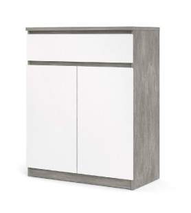 Komoda Simplicity 234 beton/bílý lesk