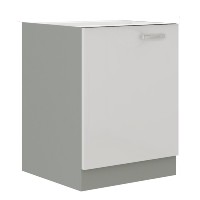 Kuchyňská skříňka Bolzano 60 D 1F BB bílý lesk/šedá 9543