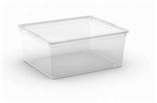 Plastový úložný box C-Box Transparent M, 18 L