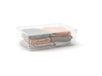 KIS Plastový úložný box C-Box Transparent L s kolečky 27 L