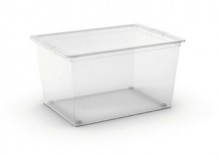 Plastový úložný box C-Box Transparent XL s kolečky, 50 L