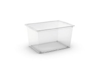 Plastový úložný box C-Box Transparent XL s kolečky, 50 L
