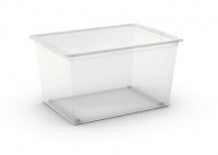 Plastový úložný box C-Box Transparent XL s kolečky, 50 L