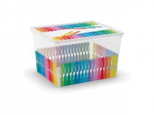 Plastový úložný box C-Box Colours Arty CUBE, 27 L