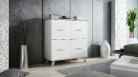 Komoda Lotta 110 cm 4D, bílá