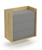Komoda Mobius 3S, hakora přírodní / šedá