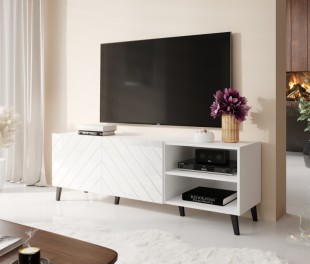 TV stolek Abeto 150, bílá matná / lesk