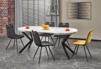 PERONI rozkládací stůl bílý mramor - černý (2p=1ks)