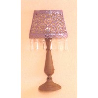 Nástěnná dekorativní kovová lampa fialová/hnědá
