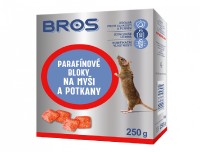 Rodenticid BROS parafínové bloky na myši a potkany 250g