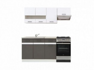 Kuchyň Junona Modul 170,  bílá/bílý lesk/šedý wolfram