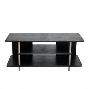 TV stolek QUIDO, dřevo černé/kov stříbrný