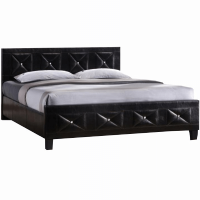 Manželská postel s roštem 160x200cm CARISA, ekokůže černá