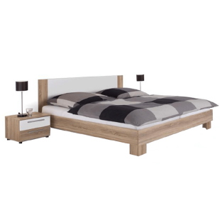 Manželská postel s nočními stolky 180x200 cm MARTINA, dub sonoma/bílá