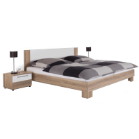 Manželská postel s nočními stolky 180x200 cm MARTINA, dub sonoma/bílá