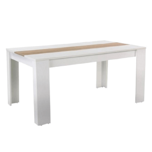 Jídelní stůl RADIM, 140x80 cm, bílá/dub sonoma