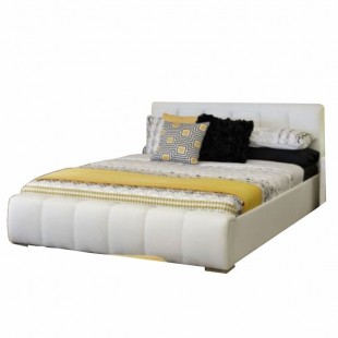 Manželská postel FANTASY 160c200 cm, ekokůže bílá