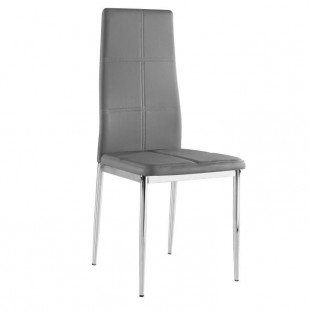 Židle, ekokůže šedá / chrom, LERA