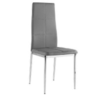 Židle, ekokůže šedá / chrom, LERA