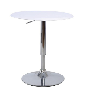 Barový stůl s nastavitelnou výškou, bílá, BRANY