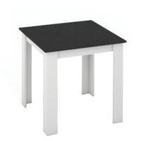 Jídelní stůl, bílá / černá, 80x80 cm, KRAZ