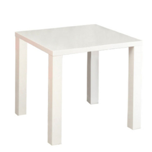 Jídelní stůl, bílá vysoký lesk HG, 80x80 cm, ASPER NEW TYP 5