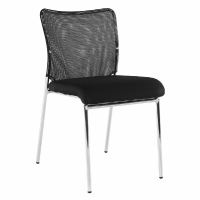 Zasedací židle, černá/chrom, ALTAN