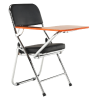 Židle s deskou na psaní, černá/přírodní, TEKER