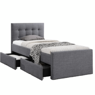 Moderní postel, šedá, 90x200, VISKA NEW