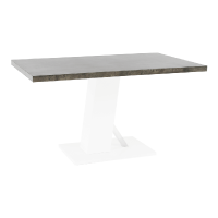 Jídelní stůl, beton / bílá extra vysoký lesk, BOLAST