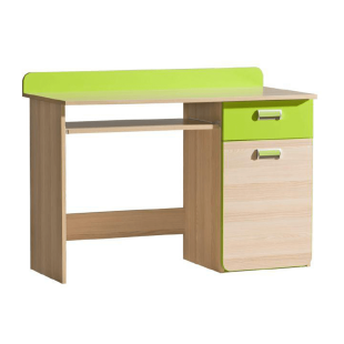 PC stůl EGO L10, jasan/zelený
