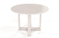 Kulatý jídelní stůl Rotunda 110cm, bílá, masiv buk