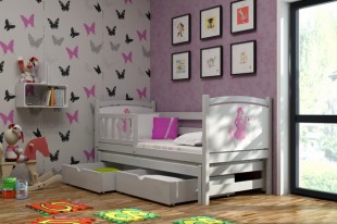 Dětská postel s výsuvnou přistýlkou DPV 005 + zásuvky