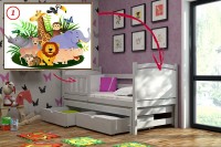 Dětská postel s výsuvnou přistýlkou DPV 005 - 01) Safari