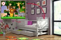 Dětská postel s výsuvnou přistýlkou DPV 005 - 02) Džungle