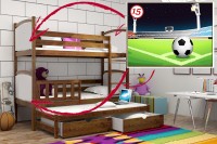 Patrová postel s výsuvnou přistýlkou PPV 005 - 15) Fotbalové hřiště