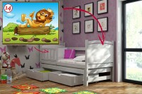 Dětská postel s výsuvnou přistýlkou DPV 005 - 14) Lev KOMPLET