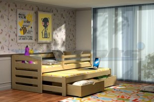 Dětská postel s výsuvnou přistýlkou DPV 007
