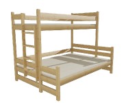 Patrová postel s rozšířeným spodním lůžkem PPS 003