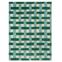 Vlněný kusový koberec Harlequin Basketweave emerald/aquamarine 144107 Brink & Campman